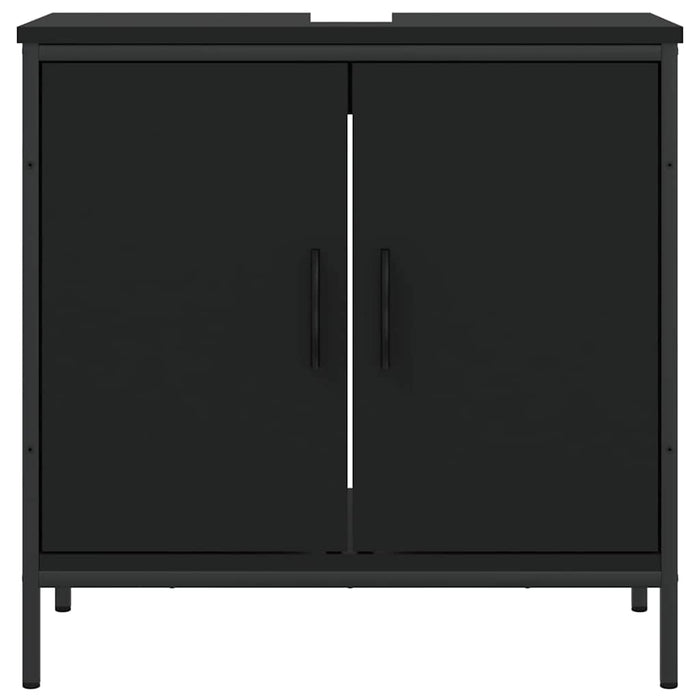 Mobile Lavabo Bagno Nero 60x30x60 cm in Legno Multistrato 842446