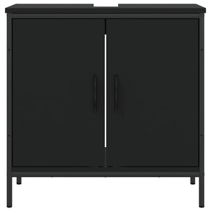 vidaXL Mobile Lavabo Bagno Nero 60x30x60 cm in Legno Multistrato