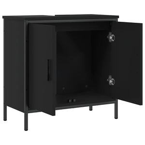 vidaXL Mobile Lavabo Bagno Nero 60x30x60 cm in Legno Multistrato