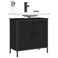 Mobile Lavabo Bagno-Armadietto da bagno Nero 60x30x60 cm in Legno Multistrato 887108