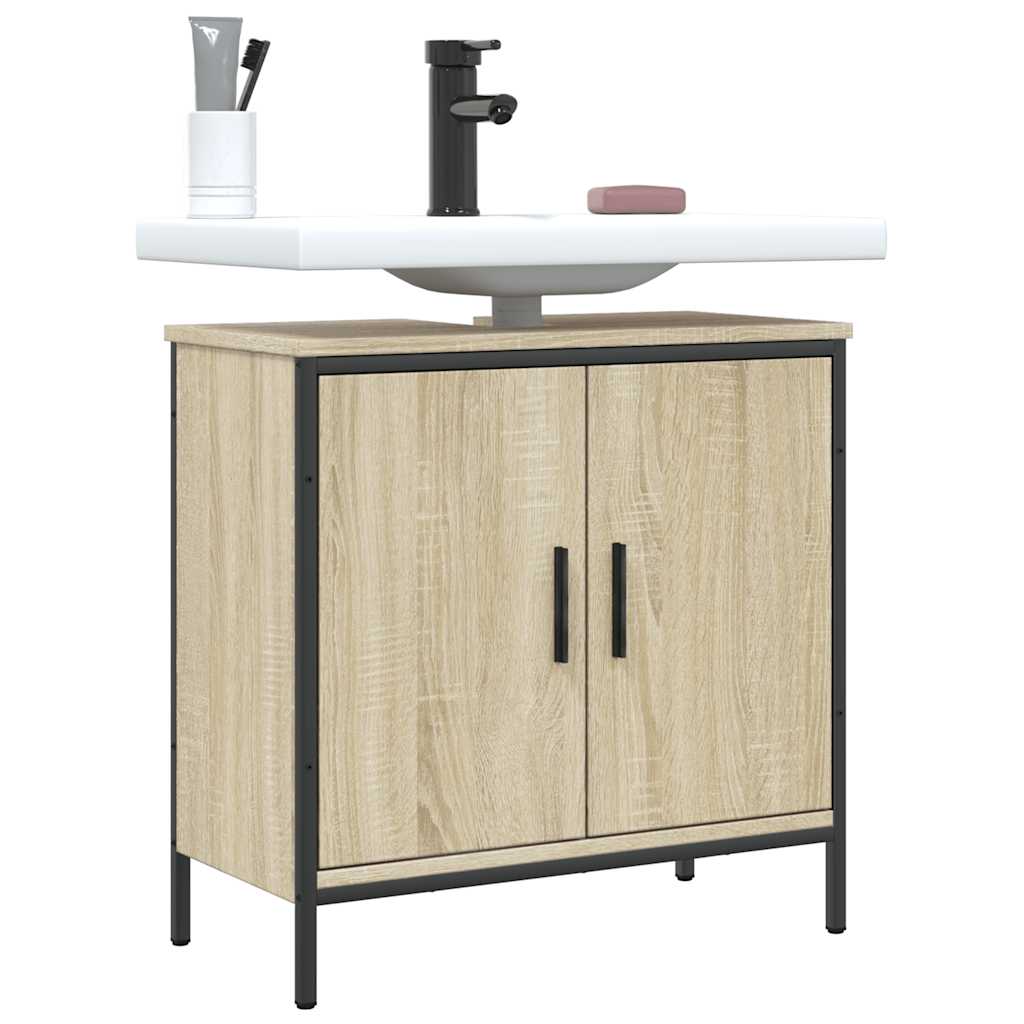 Mobile Lavabo Bagno-Armadietto da bagno Rovere Sonoma 60x30x60 cm Legno Multistrato 237528