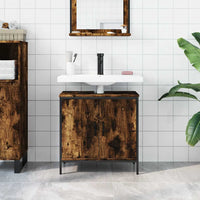 Mobile Lavabo Bagno Rovere Fumo 60x30x60 cm Legno Multistrato 842448