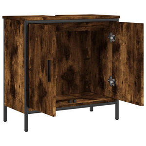 Mobile Lavabo Bagno Rovere Fumo 60x30x60 cm Legno Multistrato 842448