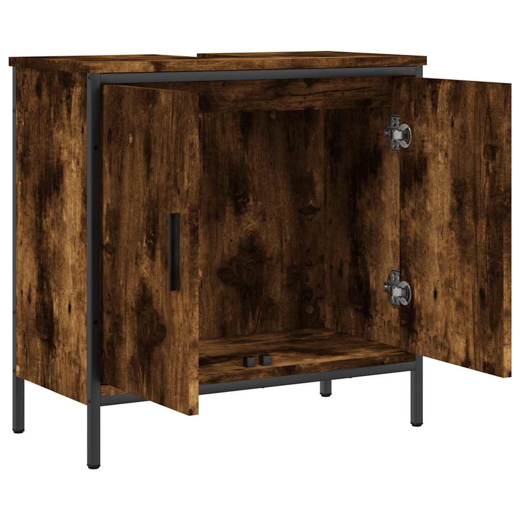 Mobile Lavabo Bagno-Armadietto da bagno Rovere Fumo 60x30x60 cm Legno Multistrato 362502
