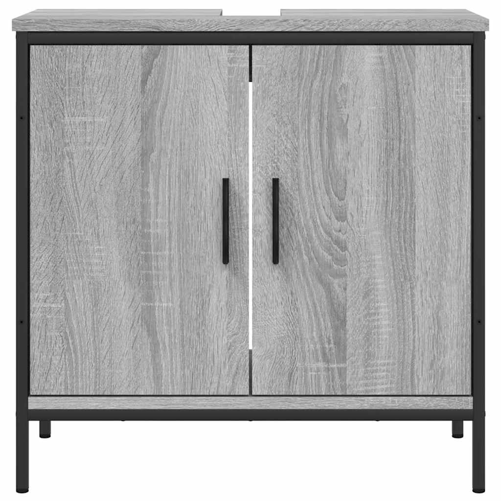 Mobile Lavabo Bagno-Armadietto da bagno Grigio Sonoma 60x30x60 cm Legno Multistrato 283207