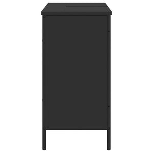 Mobile Lavabo Bagno Nero 80x30x60 cm in Legno Multistrato 842451