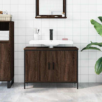 Mobile Lavabo Bagno Rovere Marrone 80x30x60cm Legno Multistratocod mxl 113008