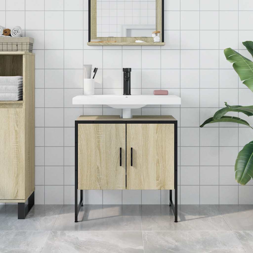 Mobile Lavabo Bagno Rovere Sonoma 60x33x60 cm Legno Multistrato 842457