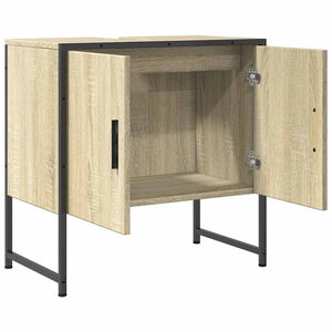 Mobile Lavabo Bagno-Armadietto da bagno Rovere Sonoma 60x33x60 cm Legno Multistrato 483206