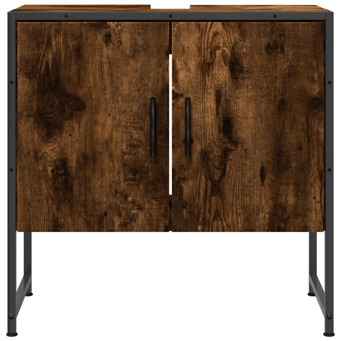 Mobile Lavabo Bagno Rovere Fumo 60x33x60 cm Legno Multistrato