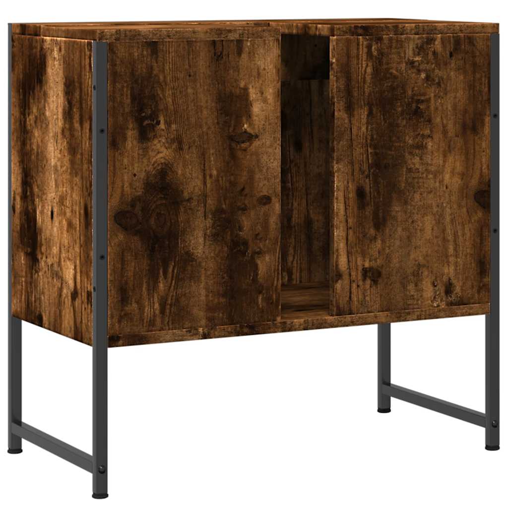 Mobile Lavabo Bagno Rovere Fumo 60x33x60 cm Legno Multistrato 842458