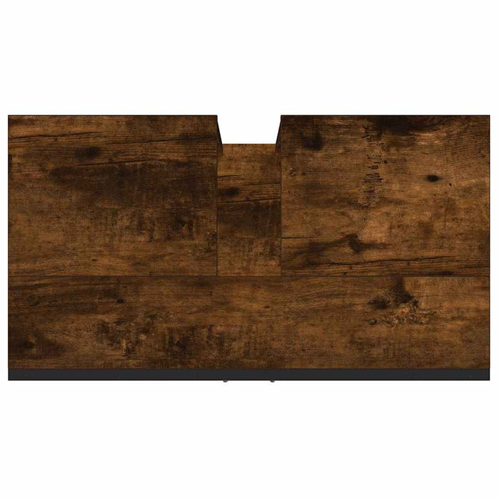 Mobile Lavabo Bagno Rovere Fumo 60x33x60 cm Legno Multistrato 842458