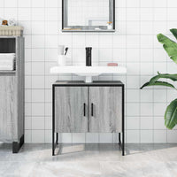Mobile Lavabo Bagno-Armadietto da bagno Grigio Sonoma 60x33x60 cm Legno Multistrato