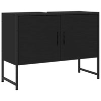 Mobile Lavabo Bagno-Armadietto da bagno Nero 60x30x60 cm Legno Multistrato 612345