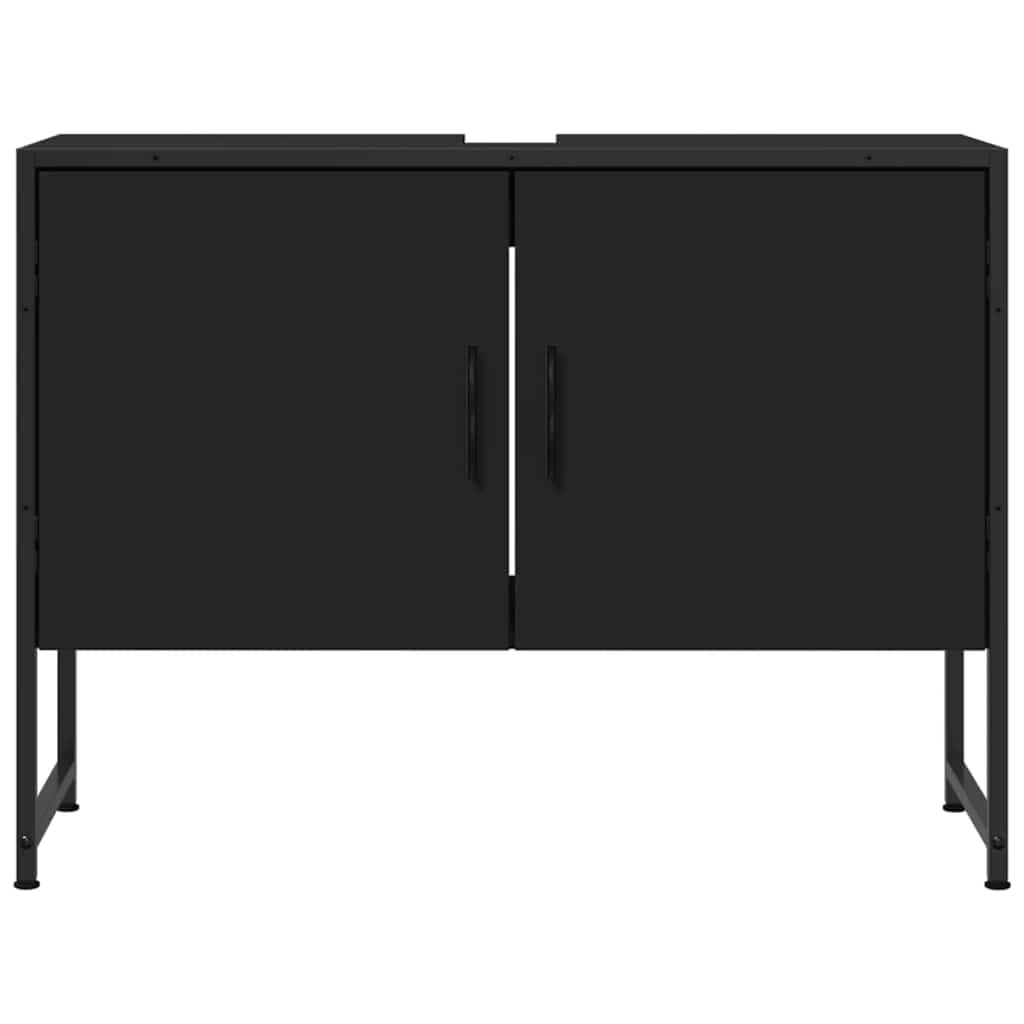 Mobile Lavabo Bagno-Armadietto da bagno Nero 60x30x60 cm Legno Multistrato 612345