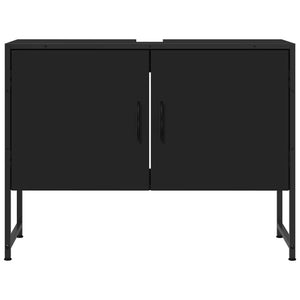 Mobile Lavabo Bagno-Armadietto da bagno Nero 60x30x60 cm Legno Multistrato 612345