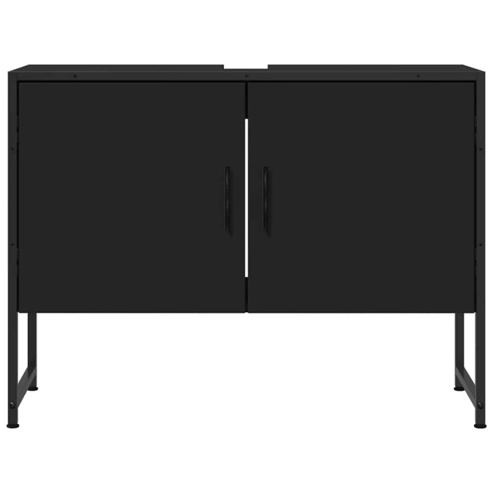 Mobile Lavabo Bagno Nero 60x30x60 cm Legno Multistrato 842461