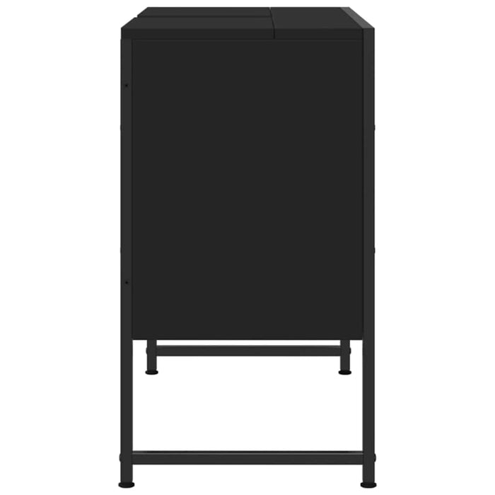 Mobile Lavabo Bagno Nero 60x30x60 cm Legno Multistrato 842461