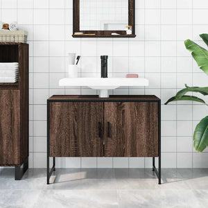 Mobile Lavabo Bagno-Armadietto da bagno Rovere Marrone 60x30x60cm Legno Multistrato 898017