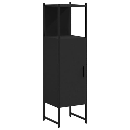 vidaXL Mobile da Bagno Nero 33x33x120,5 cm in Legno Multistrato