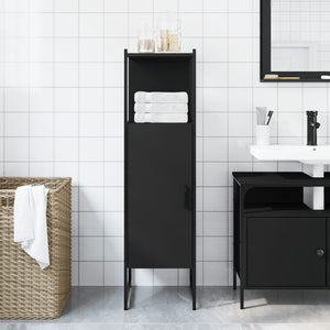 vidaXL Mobile da Bagno Nero 33x33x120,5 cm in Legno Multistrato