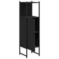 vidaXL Mobile da Bagno Nero 33x33x120,5 cm in Legno Multistrato