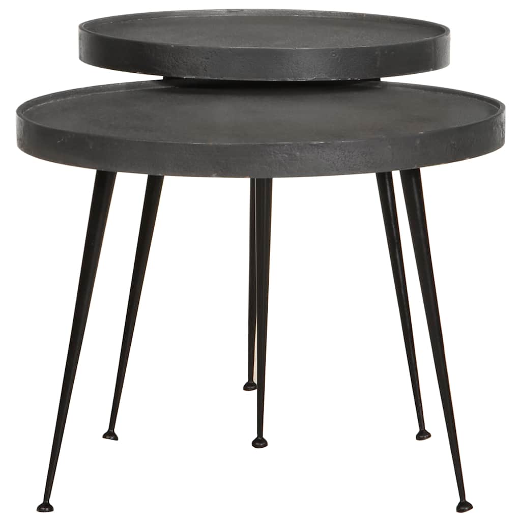 Tavolini da Salotto 2 pz Neri in Legno Multistrato 373636