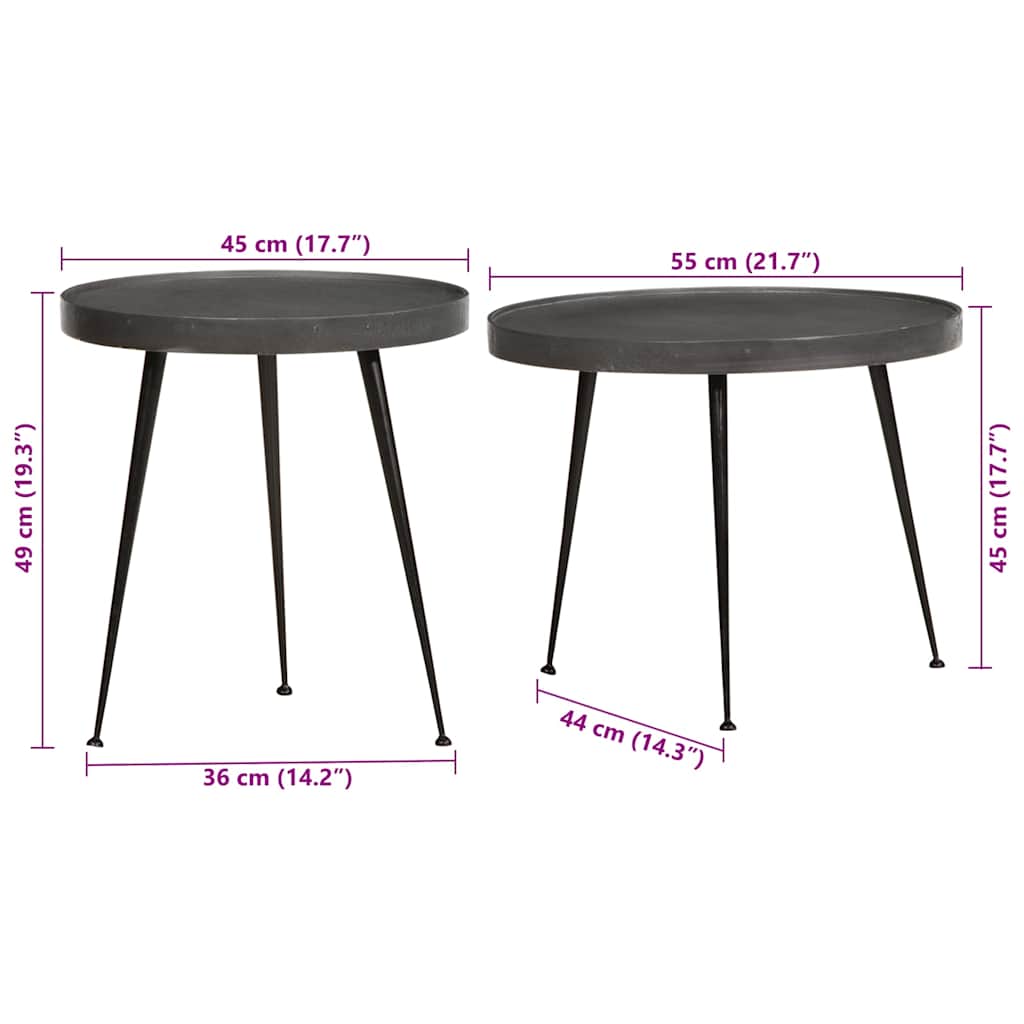 Tavolini da Salotto 2 pz Neri in Legno Multistrato 373636