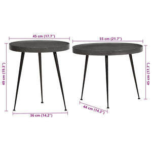 Tavolini da Salotto 2 pz Neri in Legno Multistrato 373636