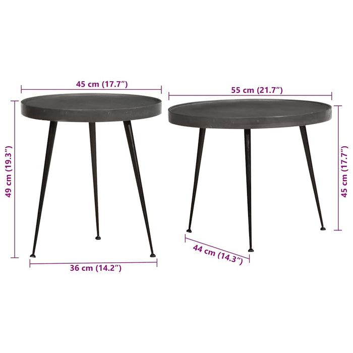 Tavolini da Salotto 2 pz Neri in Legno Multistrato 373636