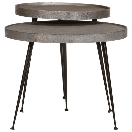 Tavolini da Salotto 2 pz Argento in Legno Multistrato 373638