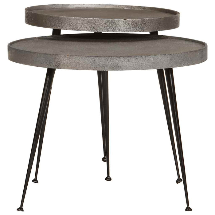 Tavolini da Salotto 2 pz Argento in Legno Multistrato 373638