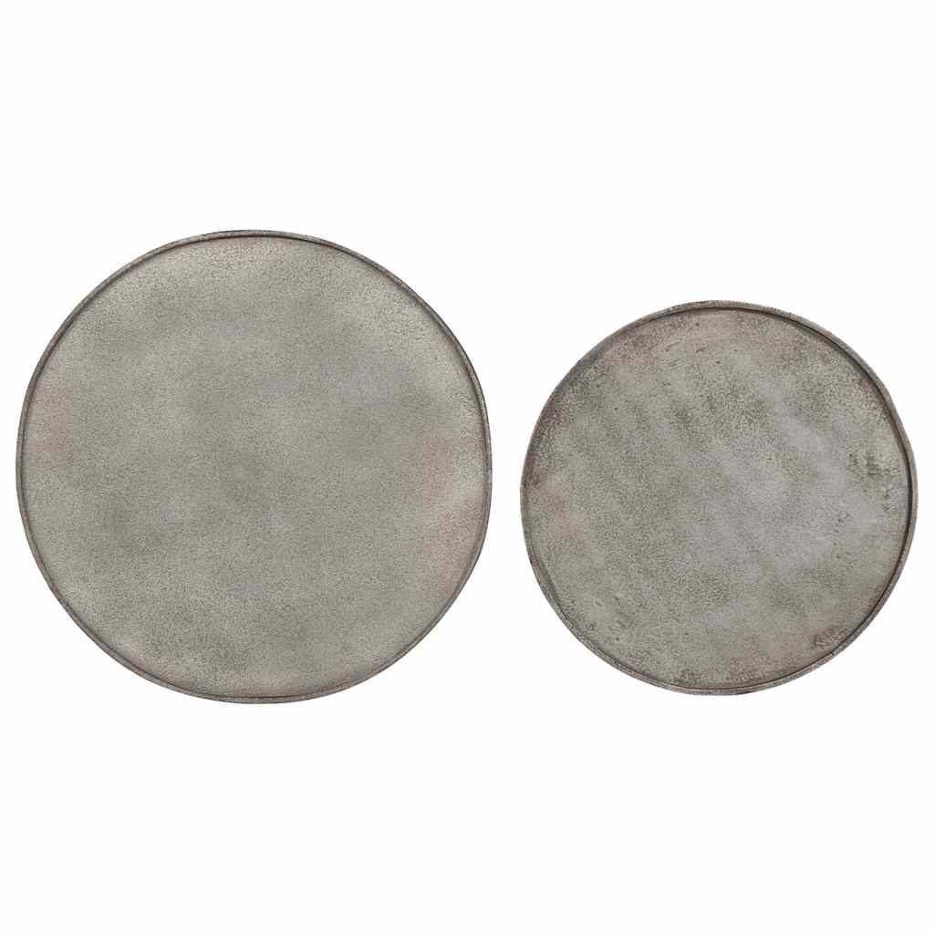 Tavolini da Salotto 2 pz Argento in Legno Multistrato 373638