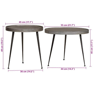 Tavolini da Salotto 2 pz Argento in Legno Multistrato 373638