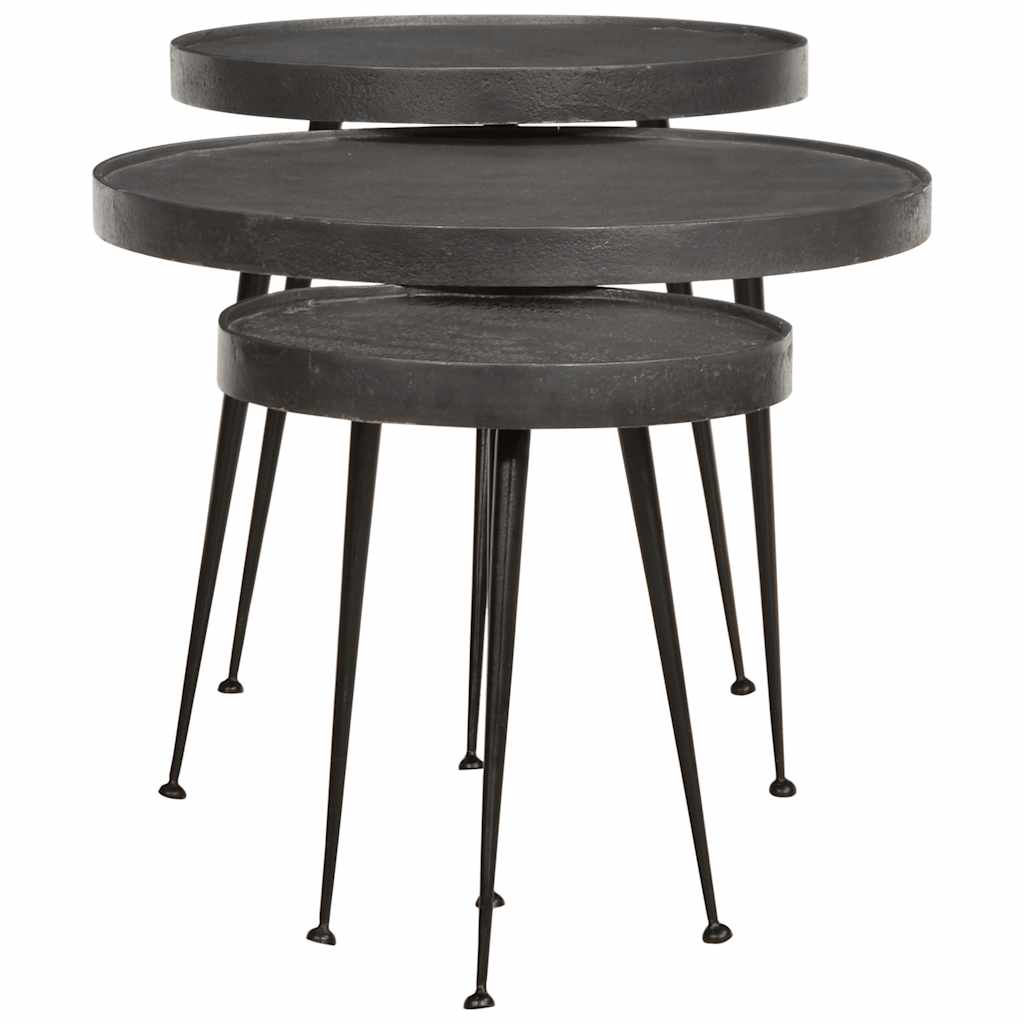 Tavolini da Salotto 3 pz Neri in Legno Multistrato 373639