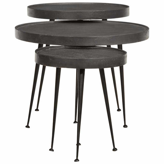 Tavolini da Salotto 3 pz Neri in Legno Multistrato 373639