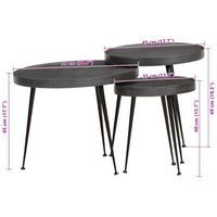 Tavolini da Salotto 3 pz Neri in Legno Multistrato 373639