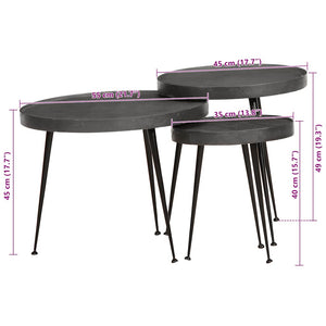 Tavolini da Salotto 3 pz Neri in Legno Multistrato 373639