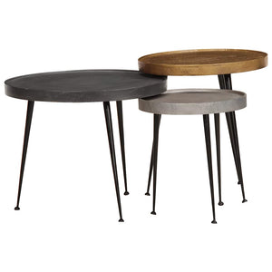 Tavolini da Salotto 3 pz Multicolorein Legno Multistrato