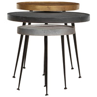 Tavolini da Salotto 3 pz Multicolorein Legno Multistrato 373642