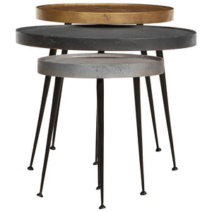 Tavolini da Salotto 3 pz Multicolorein Legno Multistrato 373642