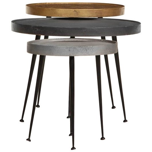 Tavolini da Salotto 3 pz Multicolorein Legno Multistrato 373642