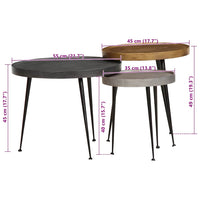 Tavolini da Salotto 3 pz Multicolorein Legno Multistrato