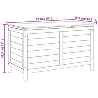 Contenitore da Giardino 99x49,5x58,5 cm Legno Massello di Abete 364755