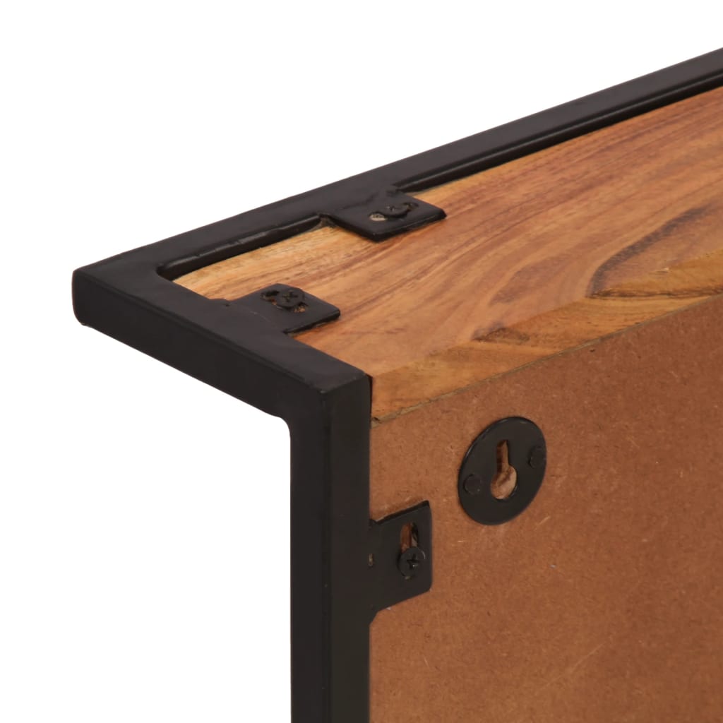 Appendiabiti da Parete con 6 Ganci in Legno Massello di Acacia 376048