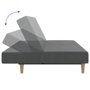 Divano Letto a 2 Posti Grigio Chiaro in Tessuto 375723