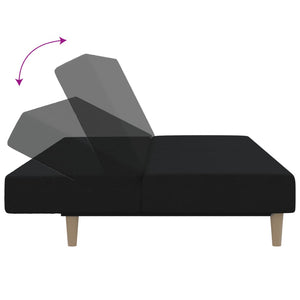 Divano Letto a 2 Posti-Sofa Letto 2 Posti-Daybed Nero in Tessuto 346334