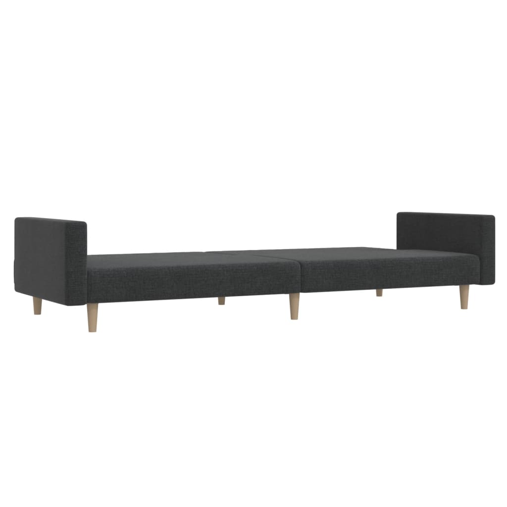 Divano Letto a 2 Posti Grigio Scuro in Tessuto 375728