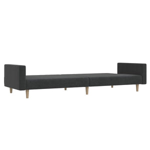 Divano Letto a 2 Posti Grigio Scuro in Tessuto 375728