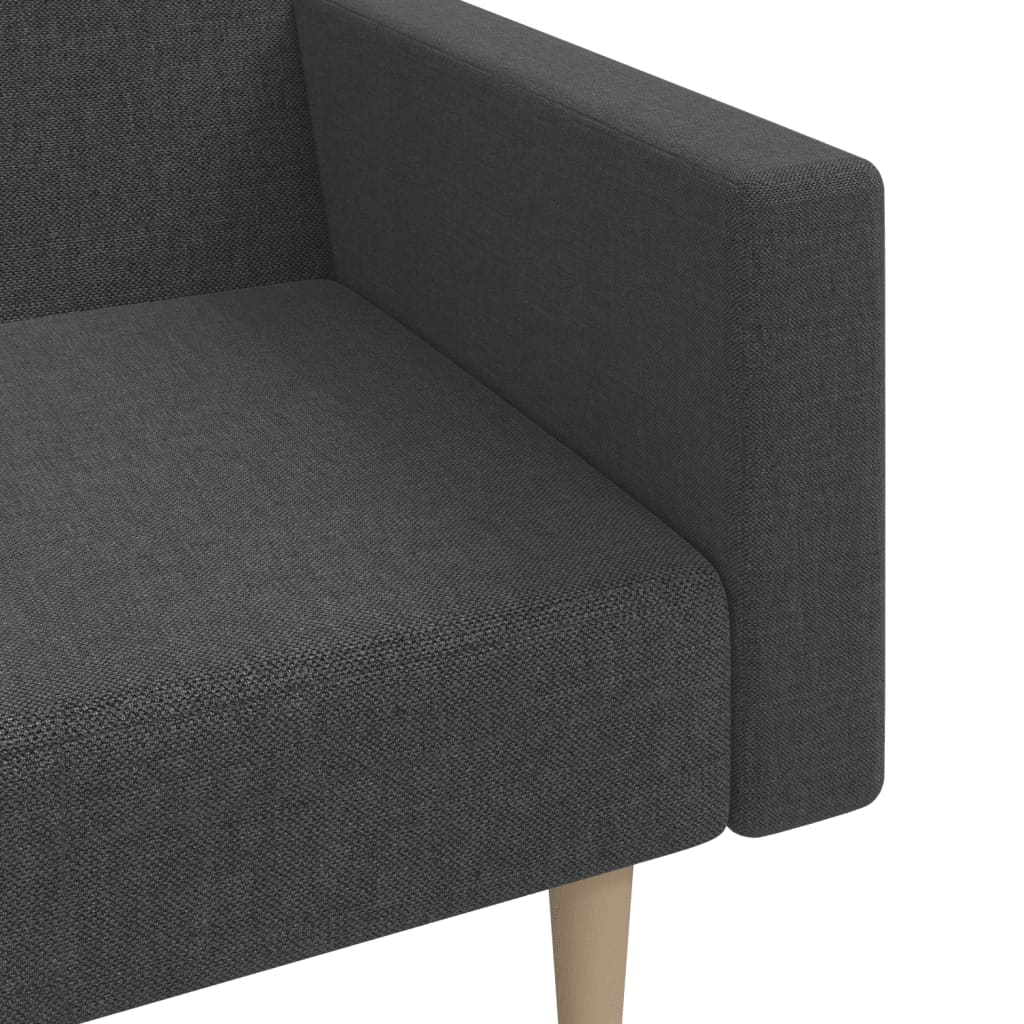 Divano Letto a 2 Posti Grigio Scuro in Tessuto 375728